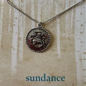 Sundance 925 Sterling Silver Sagittarius Zodiac Coin Pendant Necklace NEW